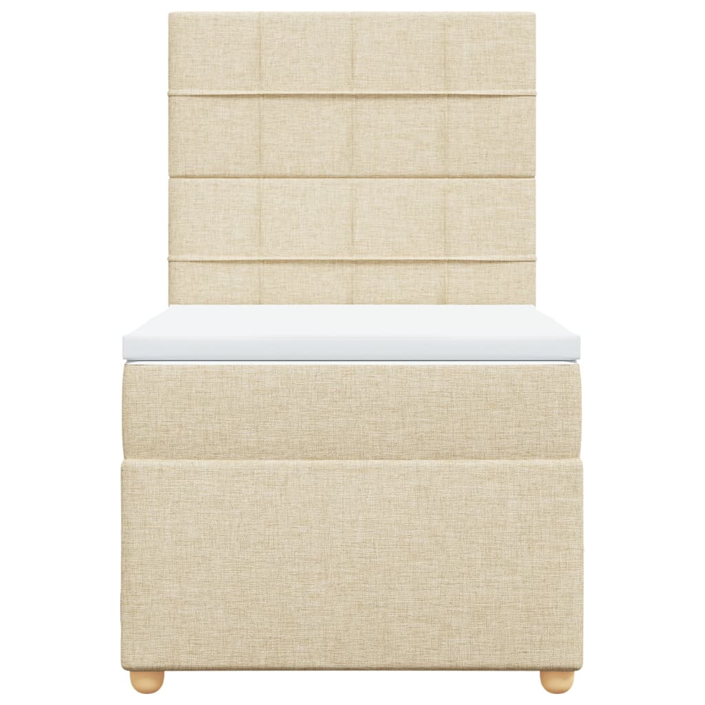 Giroletto a Molle con Materasso Crema 90x190 cm in Tessuto