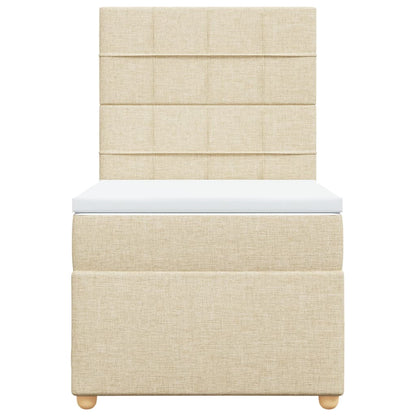 Giroletto a Molle con Materasso Crema 90x190 cm in Tessuto