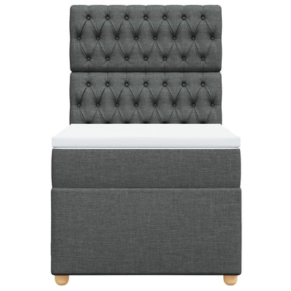 Giroletto a Molle con Materasso Grigio Scuro 90x190 cm Tessuto