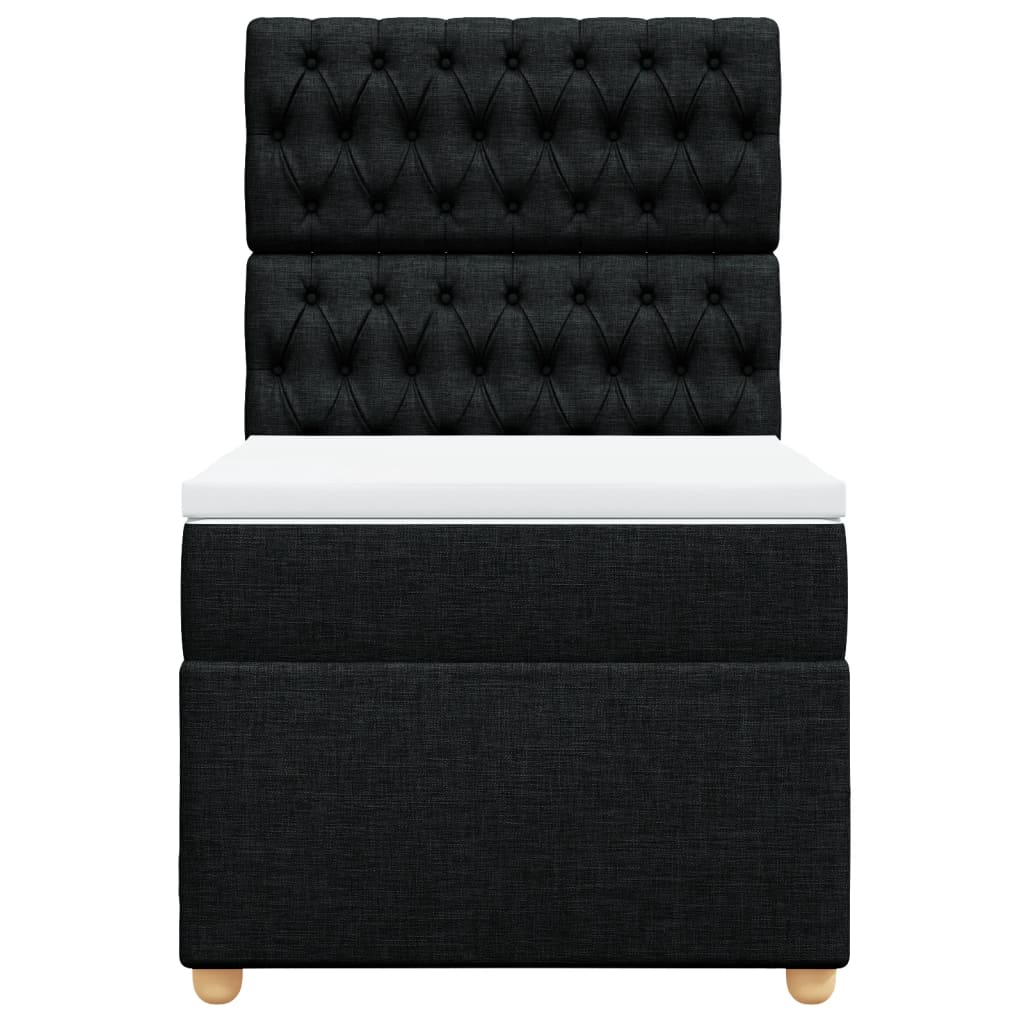 Giroletto a Molle con Materasso Nero 90x190 cm in Tessuto