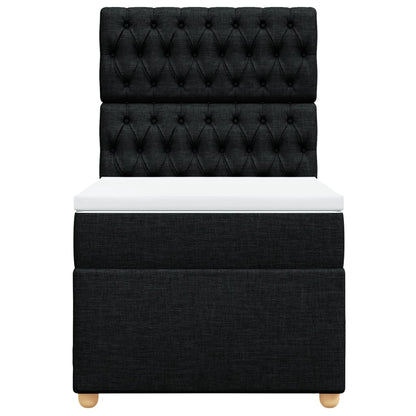 Giroletto a Molle con Materasso Nero 90x190 cm in Tessuto