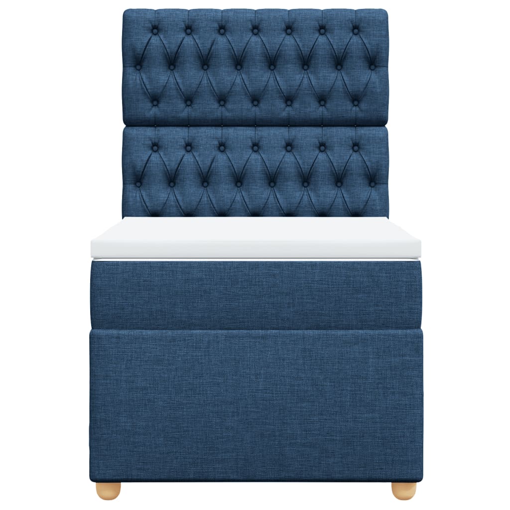 Giroletto a Molle con Materasso Blu 90x190 cm in Tessuto