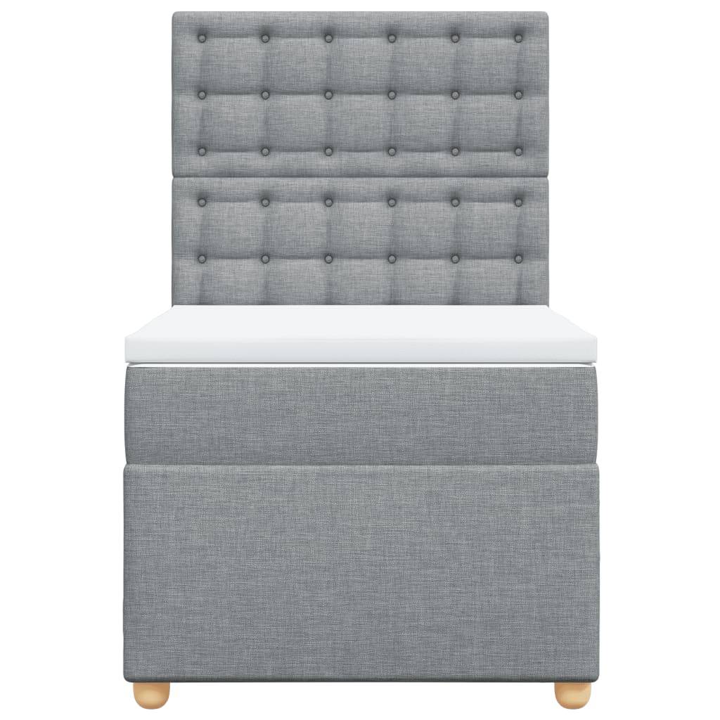 Giroletto a Molle con Materasso Grigio Chiaro 90x190 cm Tessuto - homemem39