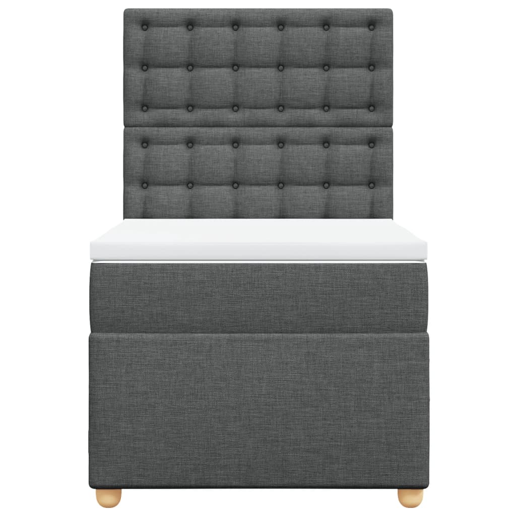 Giroletto a Molle con Materasso Grigio Scuro 90x190 cm Tessuto