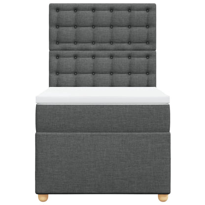 Giroletto a Molle con Materasso Grigio Scuro 90x190 cm Tessuto