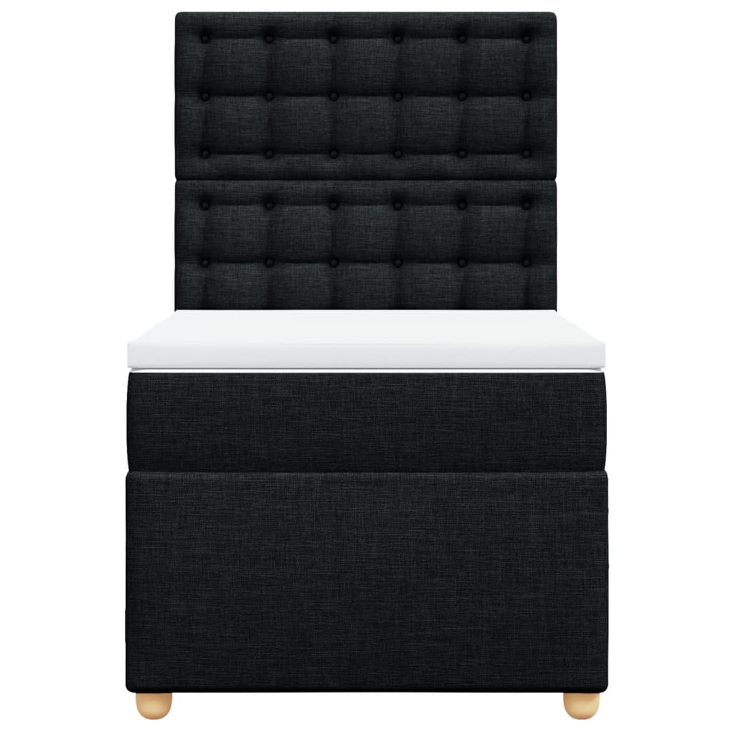Giroletto a Molle con Materasso Nero 90x190 cm in Tessuto