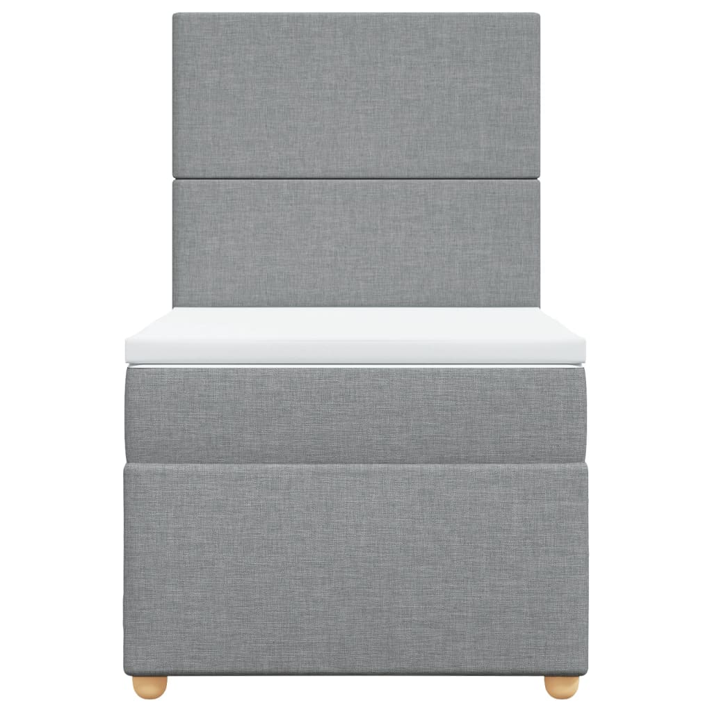 Giroletto a Molle con Materasso Grigio Chiaro 90x200 cm Tessuto