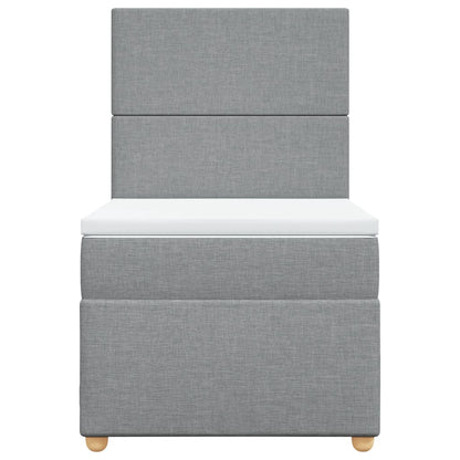 Giroletto a Molle con Materasso Grigio Chiaro 90x200 cm Tessuto