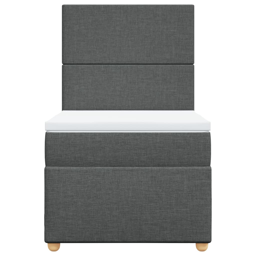 Giroletto a Molle con Materasso Grigio Scuro 90x200 cm Tessuto