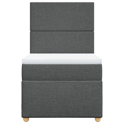 Giroletto a Molle con Materasso Grigio Scuro 90x200 cm Tessuto