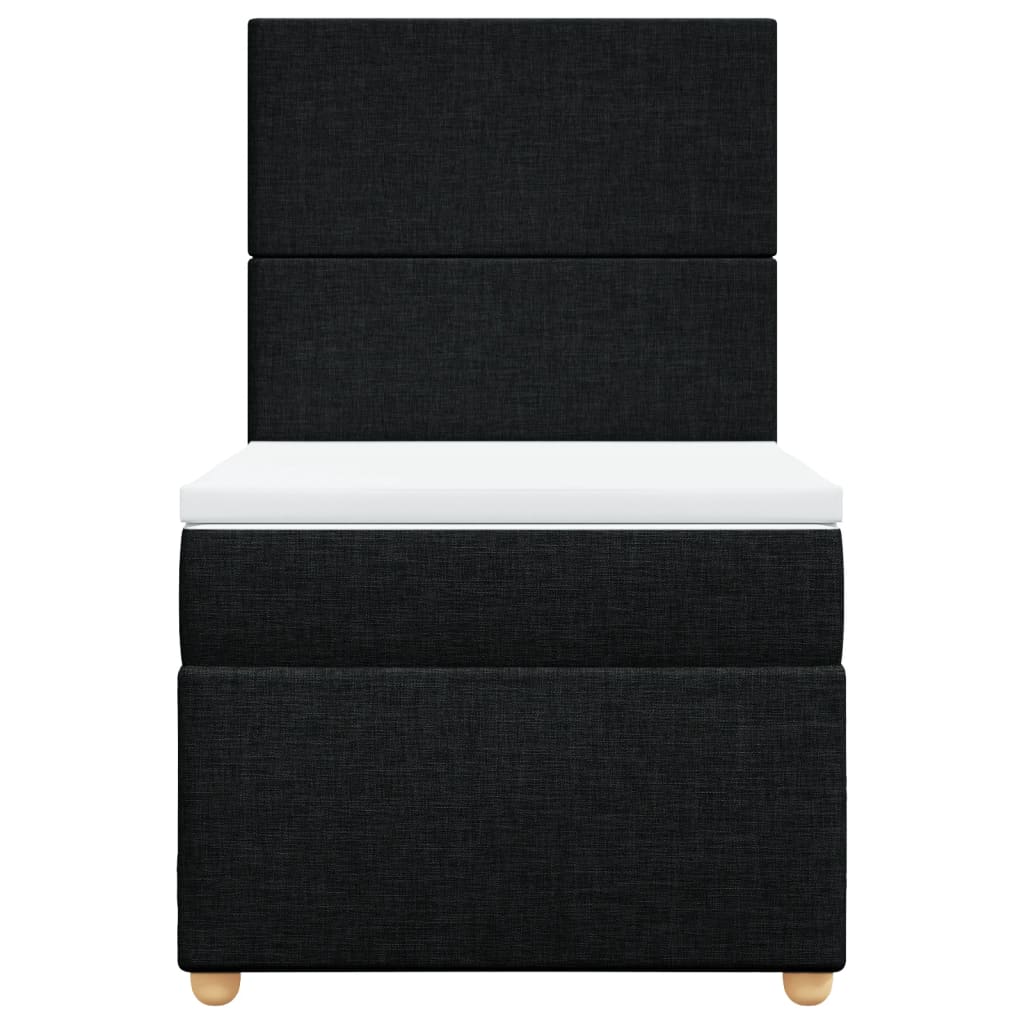 Giroletto a Molle con Materasso Nero 90x200 cm in Tessuto - homemem39