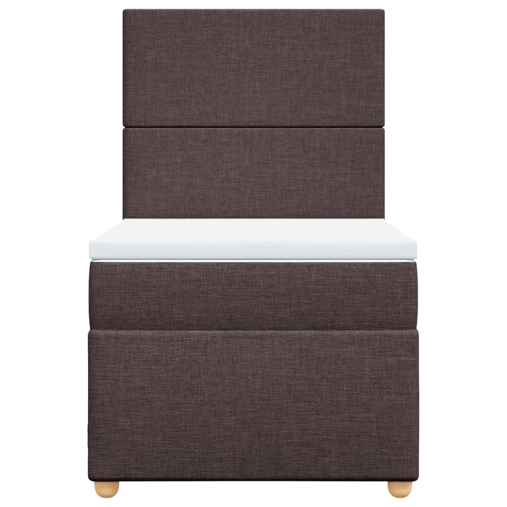 Giroletto a Molle con Materasso Marrone Scuro 90x200 cm Tessuto