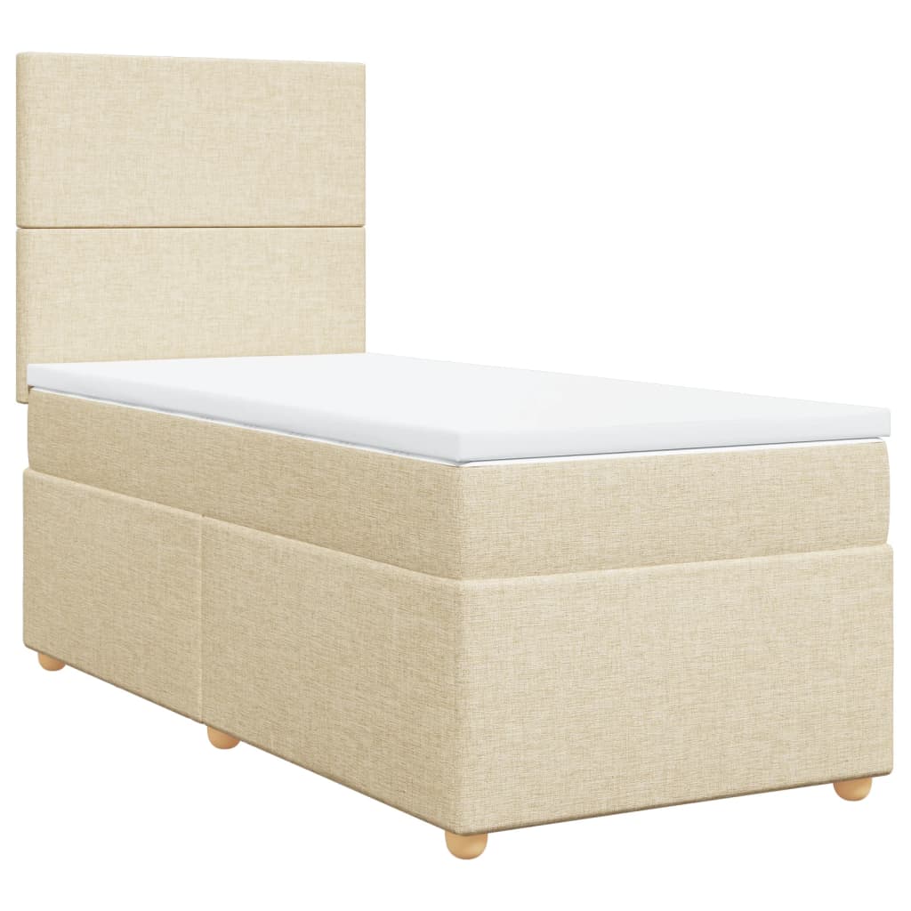 Giroletto a Molle con Materasso Crema 90x200 cm inTessuto