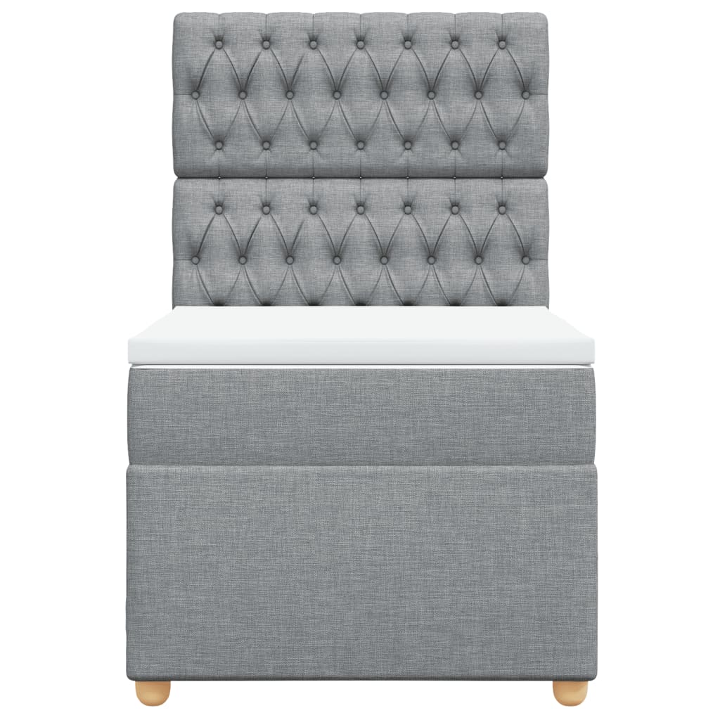 Giroletto a Molle con Materasso Grigio Chiaro 90x200 cm Tessuto - homemem39