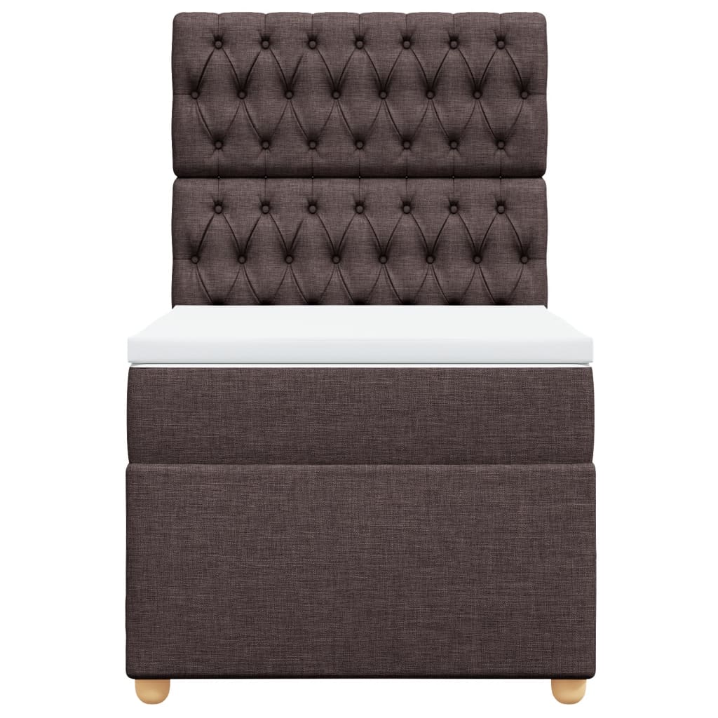 Giroletto a Molle con Materasso Marrone Scuro 90x200 cm Tessuto | homemem39