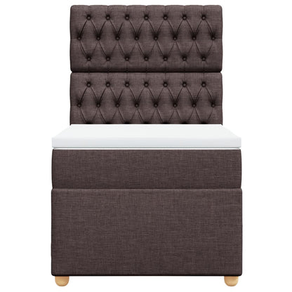 Giroletto a Molle con Materasso Marrone Scuro 90x200 cm Tessuto | homemem39