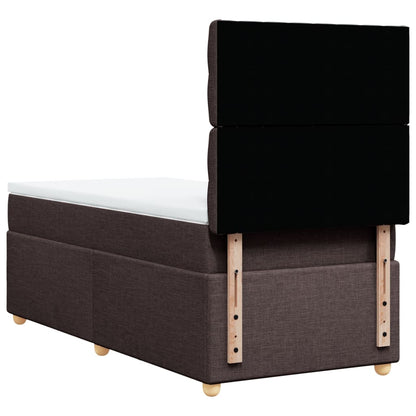 Giroletto a Molle con Materasso Marrone Scuro 90x200 cm Tessuto | homemem39
