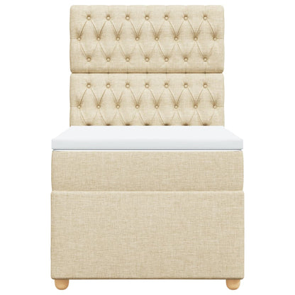 Giroletto a Molle con Materasso Crema 90x200 cm inTessuto