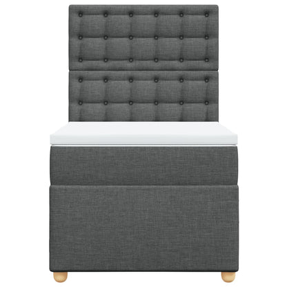 Giroletto a Molle con Materasso Grigio Scuro 90x200 cm Tessuto - homemem39