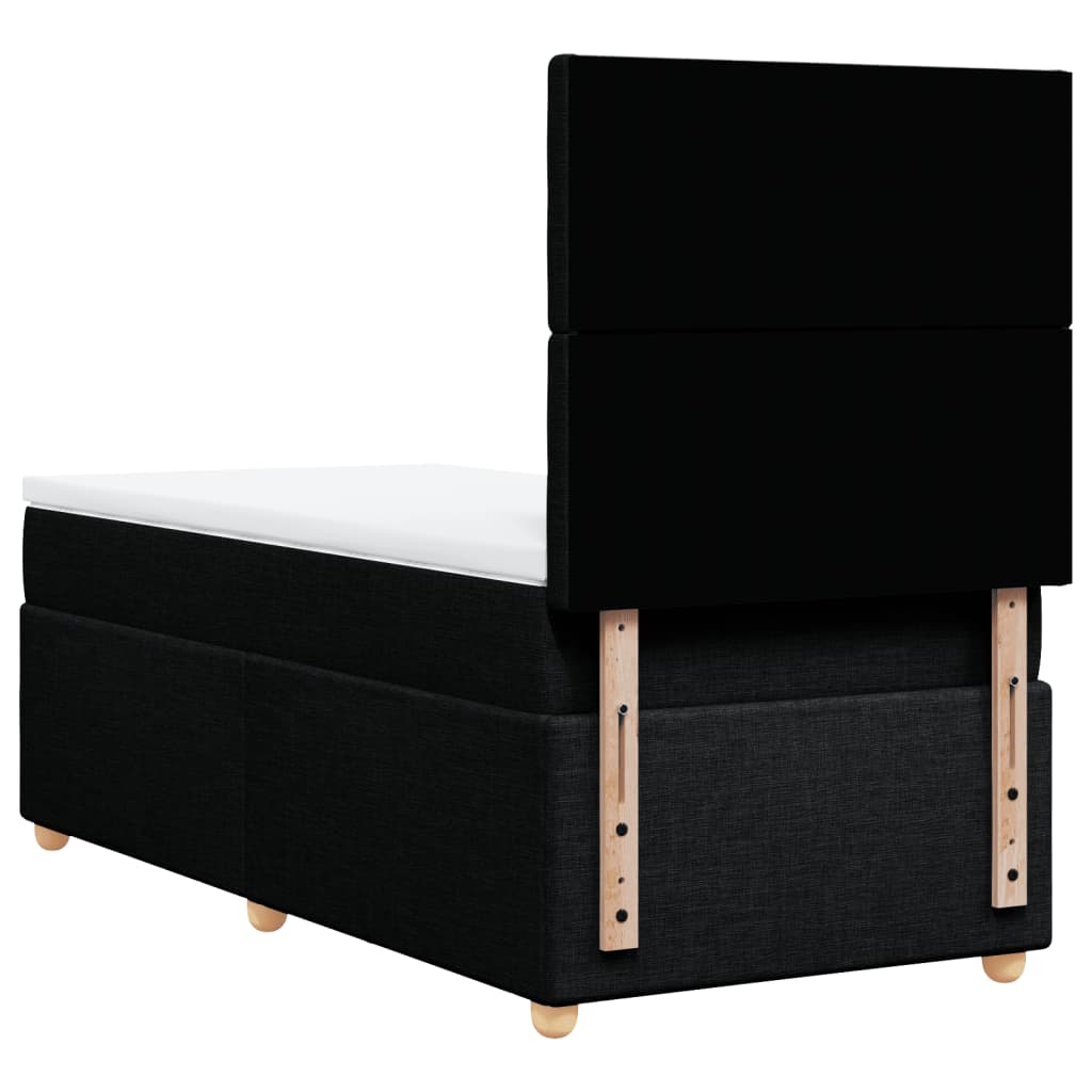 Giroletto a Molle con Materasso Nero 90x200 cm in Tessuto