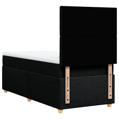 Giroletto a Molle con Materasso Nero 90x200 cm in Tessuto