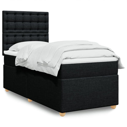 Giroletto a Molle con Materasso Nero 90x200 cm in Tessuto