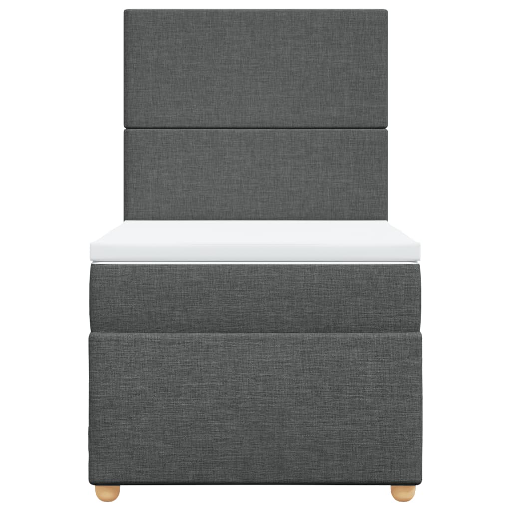 Giroletto a Molle con Materasso Grigio Scuro 100x200 cm Tessuto