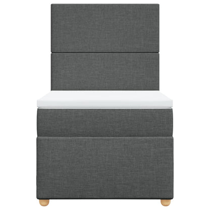 Giroletto a Molle con Materasso Grigio Scuro 100x200 cm Tessuto
