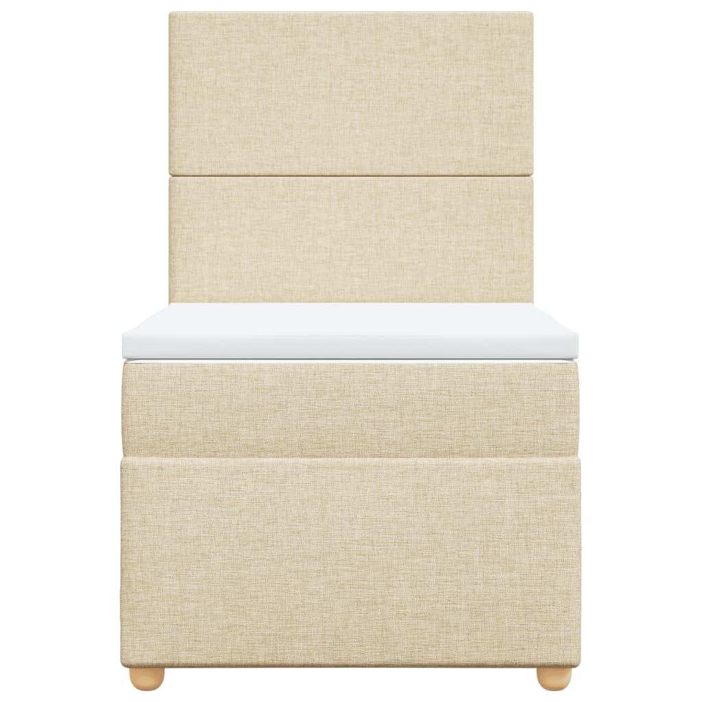 Giroletto a Molle con Materasso Crema 100x200 cm in Tessuto - homemem39