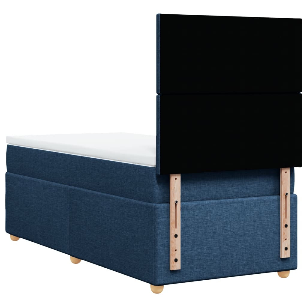 Giroletto a Molle con Materasso Blu 100x200 cm in Tessuto