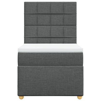 Giroletto a Molle con Materasso Grigio Scuro 100x200 cm Tessuto