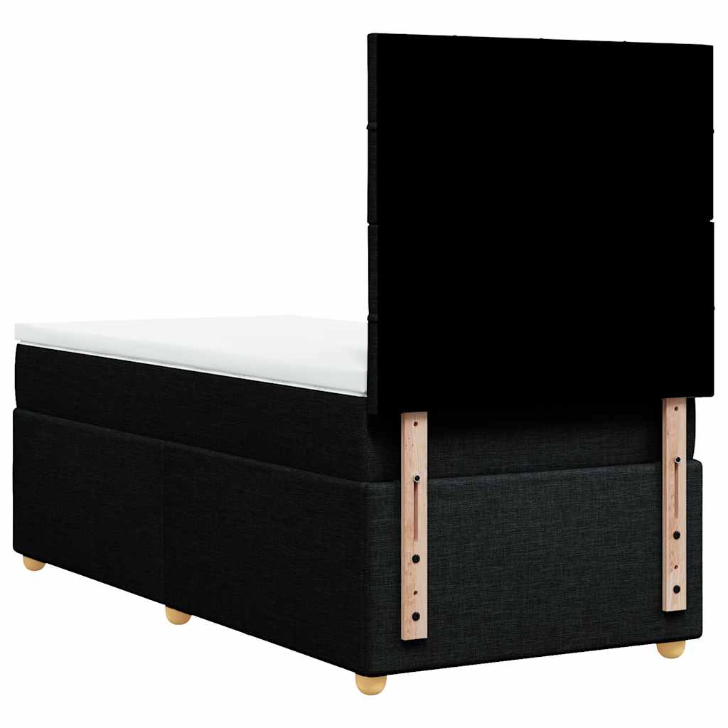 Giroletto a Molle con Materasso Nero 100x200 cm in Tessuto
