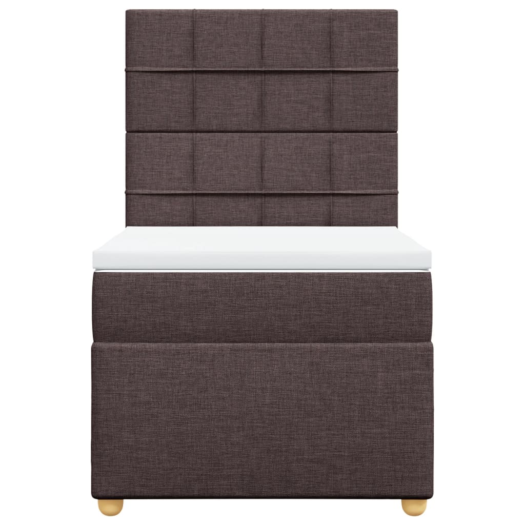 Giroletto a Molle con Materasso Marrone Scuro 100x200cm Tessuto