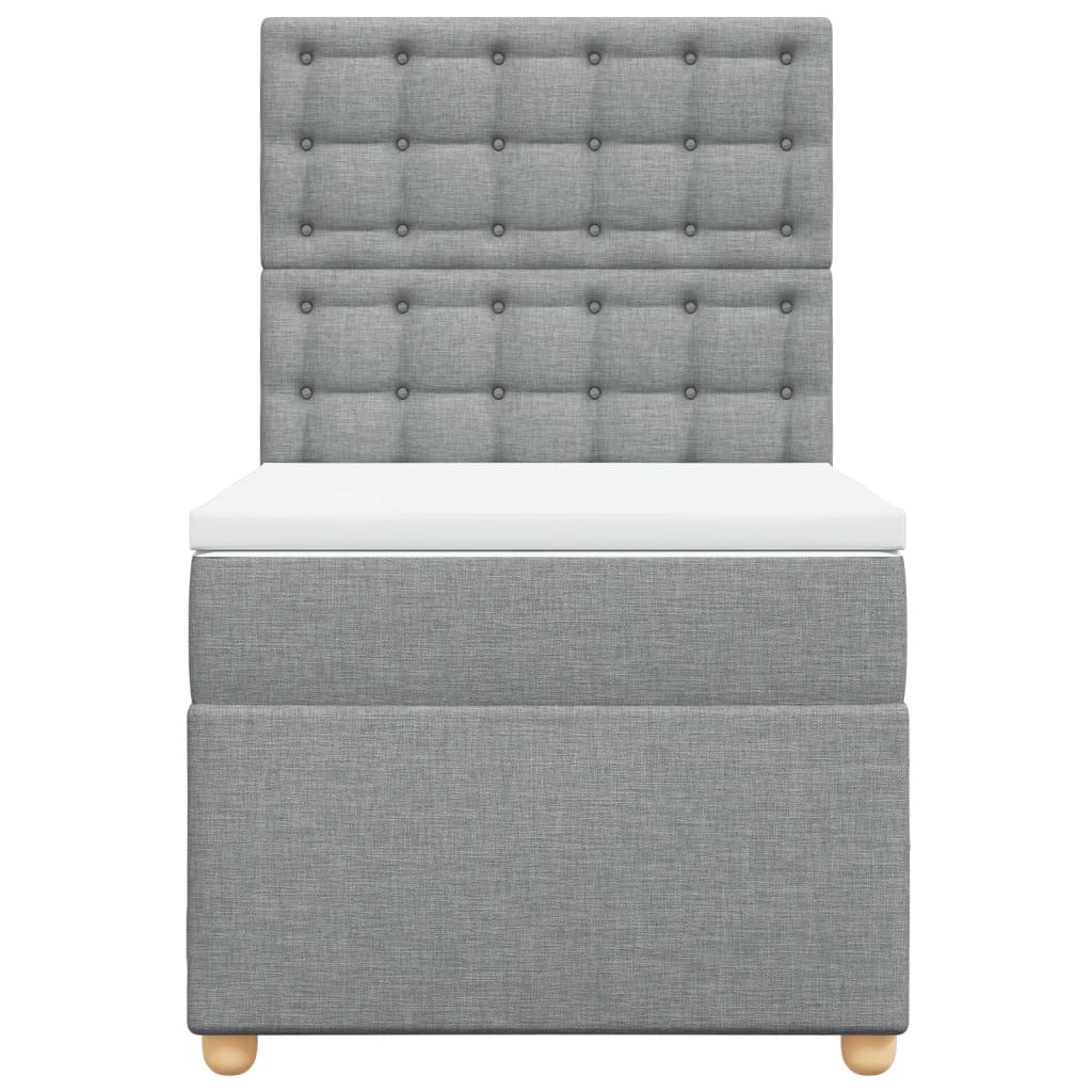 Giroletto a Molle con Materasso Grigio Chiaro100x200 cm Tessuto - homemem39