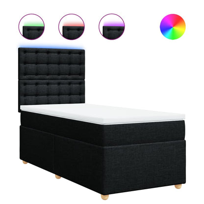 Giroletto a Molle con Materasso Nero 100x200 cm in Tessuto