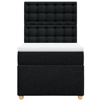 Giroletto a Molle con Materasso Nero 100x200 cm in Tessuto