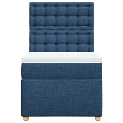 Giroletto a Molle con Materasso Blu 100x200 cm in Tessuto
