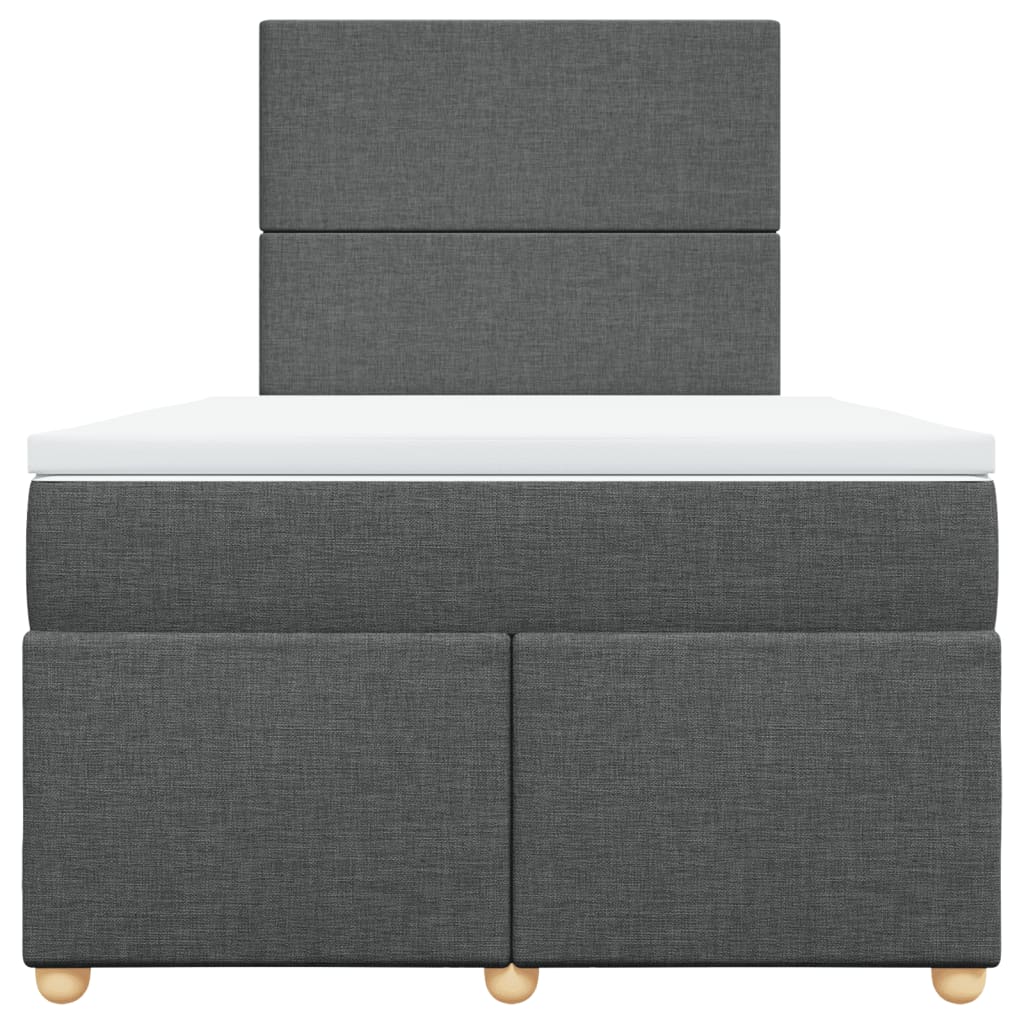Giroletto a Molle con Materasso Grigio Scuro 120x190cm Tessuto