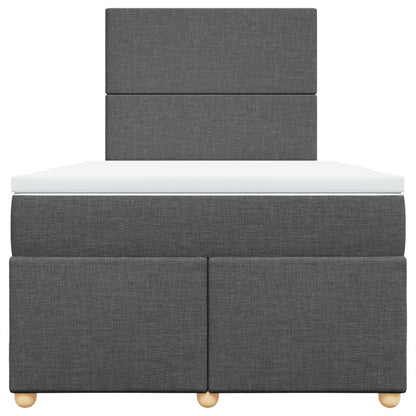 Giroletto a Molle con Materasso Grigio Scuro 120x190cm Tessuto