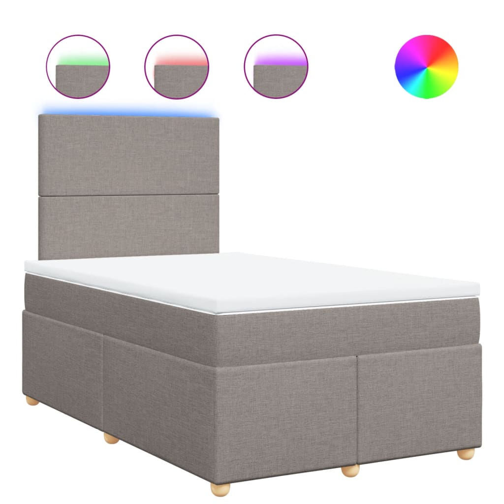 Giroletto a Molle con Materasso Tortora 120x190 cm in Tessuto - homemem39