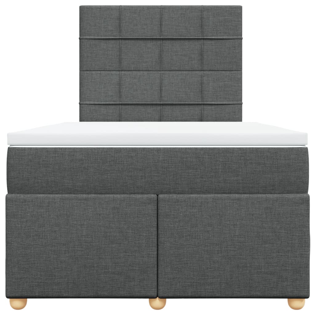 Giroletto a Molle con Materasso Grigio Scuro 120x190cm Tessuto