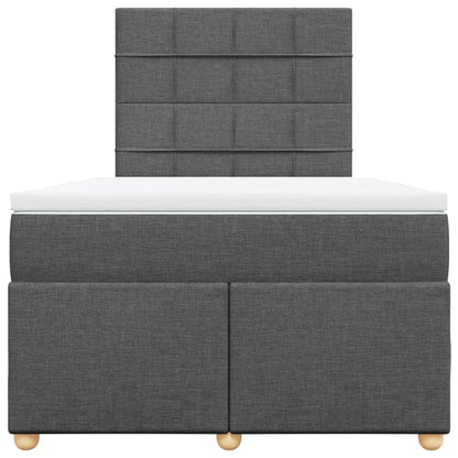 Giroletto a Molle con Materasso Grigio Scuro 120x190cm Tessuto