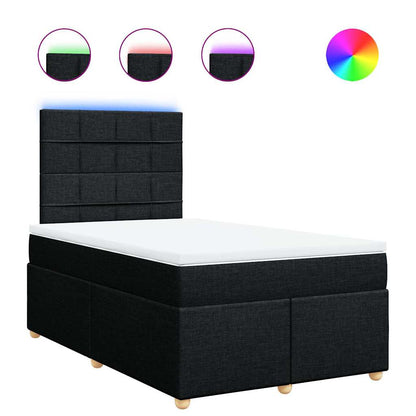 Giroletto a Molle con Materasso Nero 120x190 cm in Tessuto