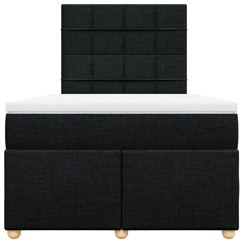 Giroletto a Molle con Materasso Nero 120x190 cm in Tessuto