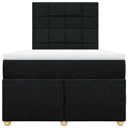 Giroletto a Molle con Materasso Nero 120x190 cm in Tessuto