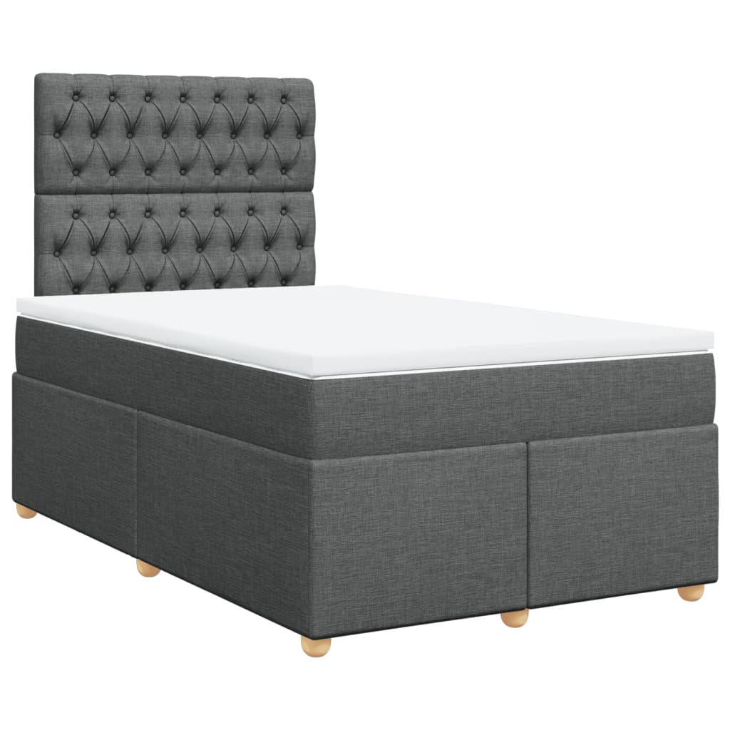 Giroletto a Molle con Materasso Grigio Scuro 120x190cm Tessuto