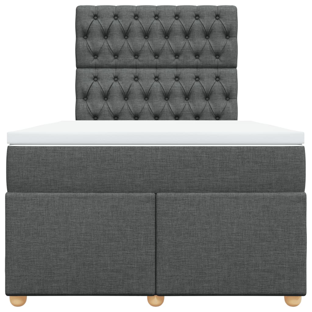 Giroletto a Molle con Materasso Grigio Scuro 120x190cm Tessuto