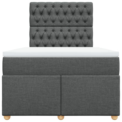 Giroletto a Molle con Materasso Grigio Scuro 120x190cm Tessuto