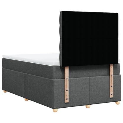 Giroletto a Molle con Materasso Grigio Scuro 120x190cm Tessuto