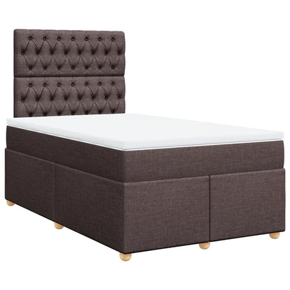 Giroletto a Molle con Materasso Marrone Scuro 120x190cm Tessuto
